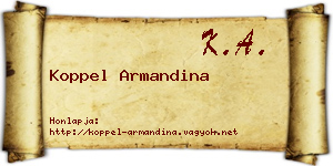 Koppel Armandina névjegykártya
